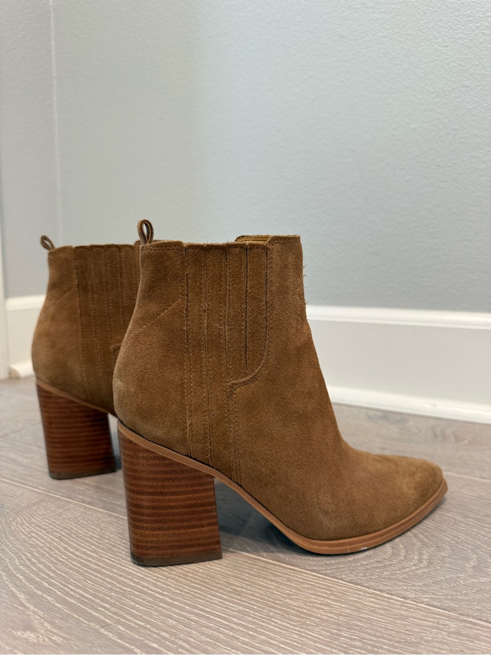 Marc Fisher Suede Ankle Booties in Tan